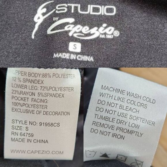 💜Studio by Capezio Black & Pink High Waist Anastasia Stirrup Pants Small - Picture 12 of 12